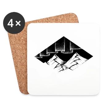 Mountains and polar lights - Coasters (set of 4) - white - Front