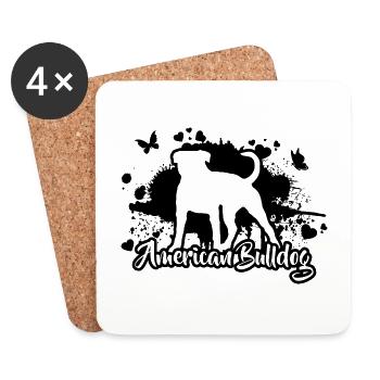 AMERICAN BULLDOG Dogs Mama Dog Wilsigns - Coasters (set of 4) - white - Front