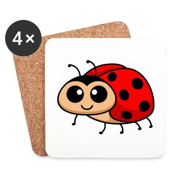 Ladybug Comic Animal - Coasters (set of 4) - white - Front