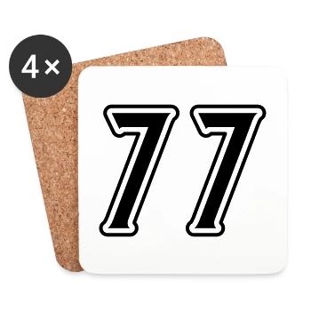 77 Number Symbol - Coasters (set of 4) - white - Front