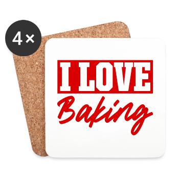 Ich liebe Backen - Untersetzer (4er-Set) - Weiß - Vorne