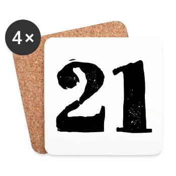 21 number jersey - Coasters (set of 4) - white - Front