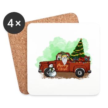 Weihnachten Santa Claus Merry Christmas - Coasters (set of 4) - white - Front