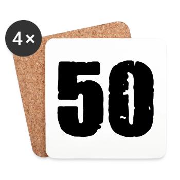 50 number jersey - Coasters (set of 4) - white - Front