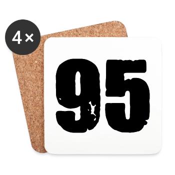 Maillot à 95 numéros - Dessous de verre (lot de 4) - blanc - Devant