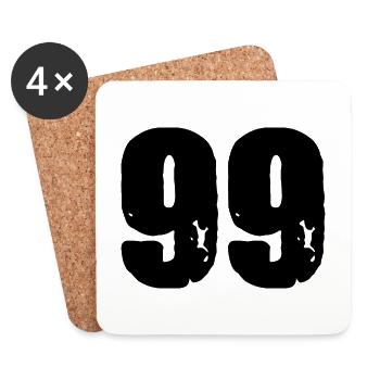 Maillot numéro 99 - Dessous de verre (lot de 4) - blanc - Devant