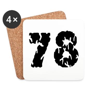 78 Zahl Trikot - Untersetzer (4er-Set) - Weiß - Vorne