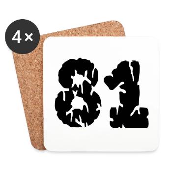 81 Number jersey - Coasters (set of 4) - white - Front