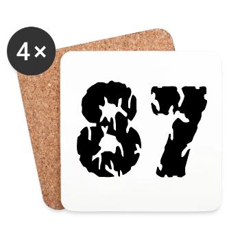 87 Number jersey - Coasters (set of 4) - white - Front