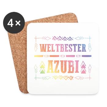 Premium Azubi - Untersetzer (4er-Set) - Weiß - Vorne