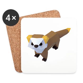 Furets polygonaux - Dessous de verre (lot de 4) - blanc - Devant