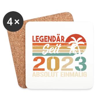 Original 2023 Jahrgang Vintage Geburtstag 2023 - Untersetzer (4er-Set) - Weiß - Vorne