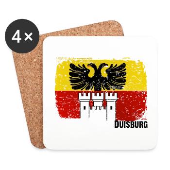 Duisburg Flagge Symbol Emblem - Untersetzer (4er-Set) - Weiß - Vorne