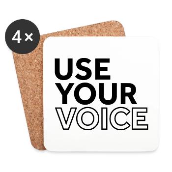 Utilisez votre voix - Dessous de verre (lot de 4) - blanc - Devant
