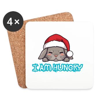 Weihnachten Gourmet Hase - Untersetzer (4er-Set) - Weiß - Vorne