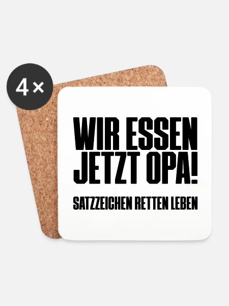 Satzzeichen retten Leben! - Untersetzer (4er-Set) - Weiß