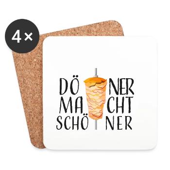 Döner macht schöner - Untersetzer (4er-Set) - Weiß - Vorne