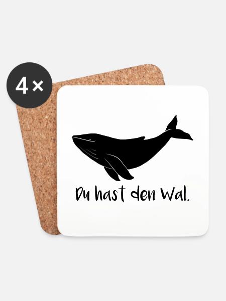 Du hast den Wal. - Untersetzer (4er-Set) - Weiß