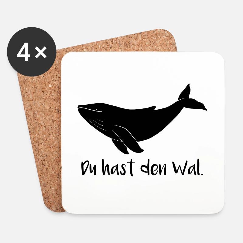 Du hast den Wal. - Untersetzer (4er-Set) - Weiß
