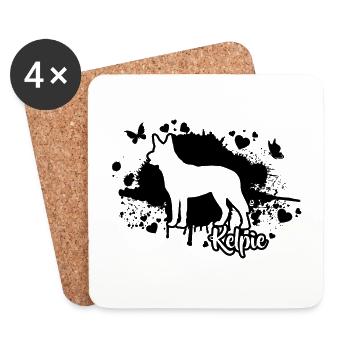 AUSTRALIAN KELPIE Dogs Mama Dog Wilsigns - Coasters (set of 4) - white - Front