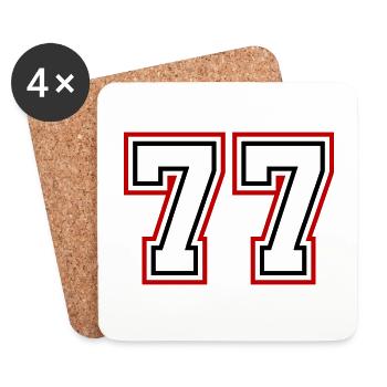 77 Number number - Coasters (set of 4) - white - Front
