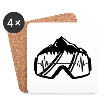 ski brille puls - Untersetzer (4er-Set) - Weiß - Vorne