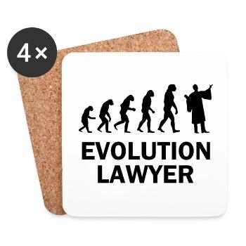 Lawyer Evolution Primates Court Lawyer's Robe - Coasters (set of 4) - white - Front