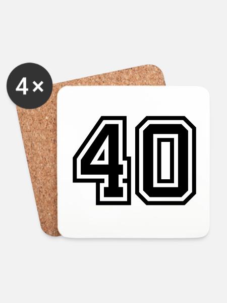 40 Zahl symbol - Untersetzer (4er-Set) - Weiß