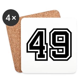 49 number symbol - Coasters (set of 4) - white - Front