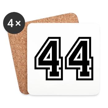 Symbole numérique 44 - Dessous de verre (lot de 4) - blanc - Devant