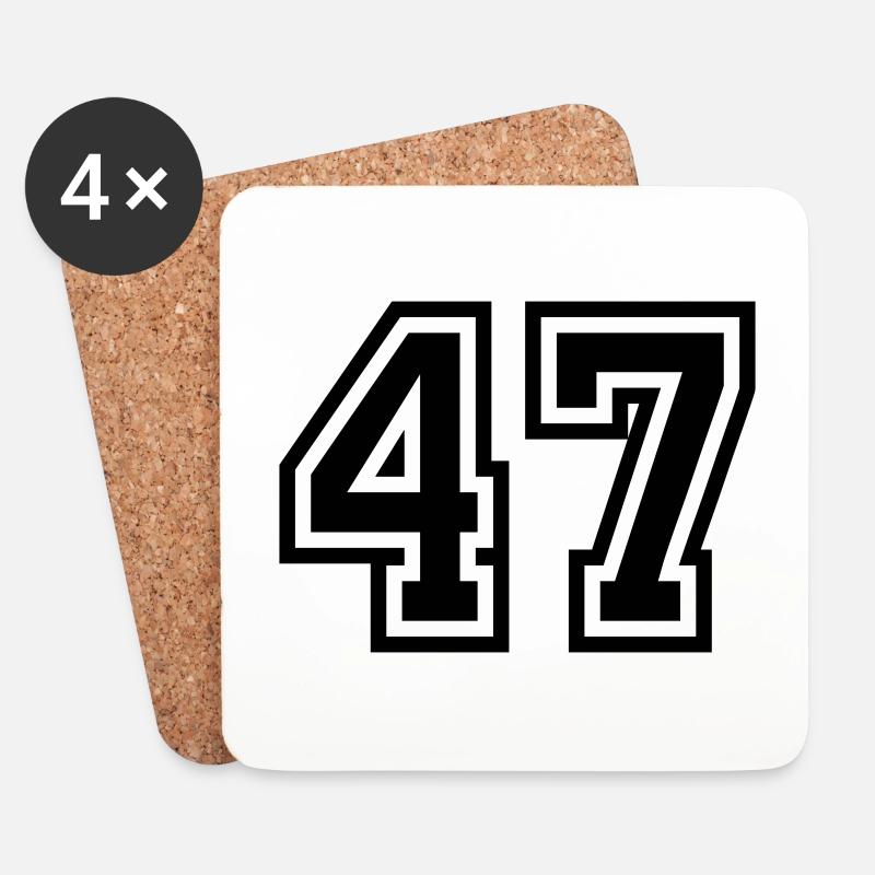 47 Zahl symbol - Untersetzer (4er-Set) - Weiß