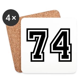 74 Zahl Symbol - Untersetzer (4er-Set) - Weiß - Vorne