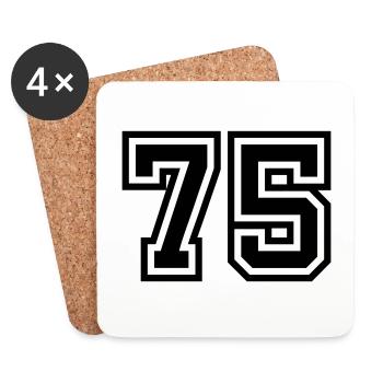 75 number symbol - Coasters (set of 4) - white - Front