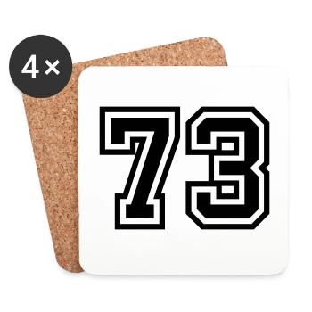 73 Zahl Symbol - Untersetzer (4er-Set) - Weiß - Vorne