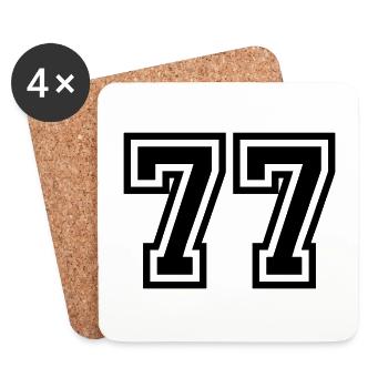 77 Number Symbol - Coasters (set of 4) - white - Front