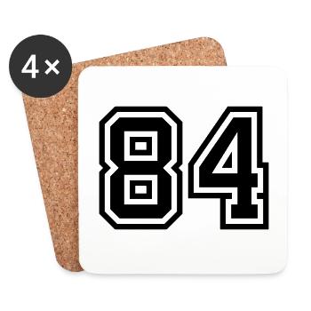 Symbole numérique 84 - Dessous de verre (lot de 4) - blanc - Devant