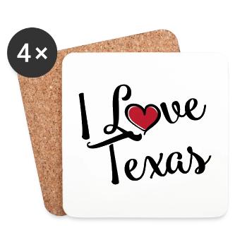 J’aime le Texas - Dessous de verre (lot de 4) - blanc - Devant