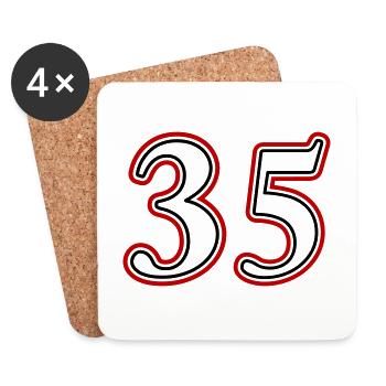35 Number number - Coasters (set of 4) - white - Front