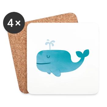 Whale - Coasters (set of 4) - white - Front