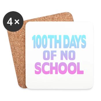 100e jours sans école - Dessous de verre (lot de 4) - blanc - Devant