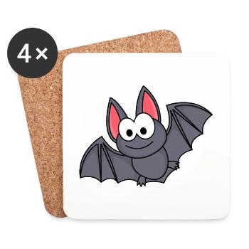 Bat Comic Animal - Coasters (set of 4) - white - Front
