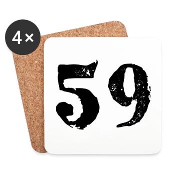 59 Number jersey - Coasters (set of 4) - white - Front