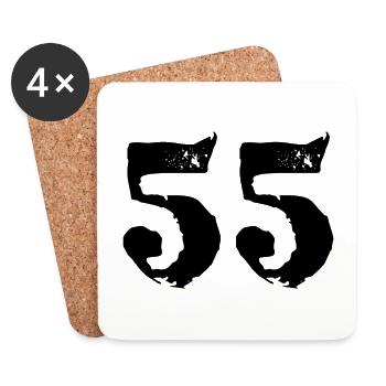 55 number jersey - Coasters (set of 4) - white - Front
