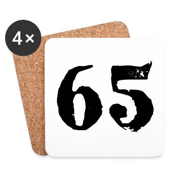 65 number jersey - Coasters (set of 4) - white - Front