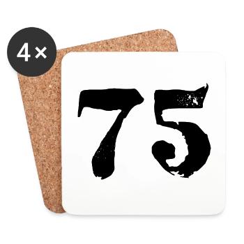 75 number jersey - Coasters (set of 4) - white - Front