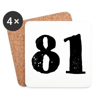 81 number jersey - Coasters (set of 4) - white - Front