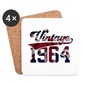 VINTAGE 1964 UK 62. GEBURTSTAG - Untersetzer (4er-Set) - Weiß - Vorne