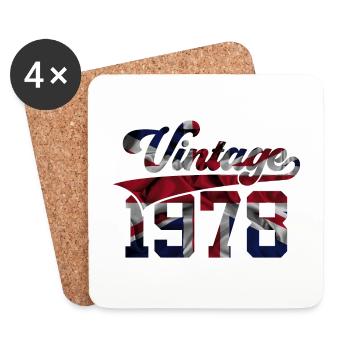 VINTAGE 1978 UK 48TH BIRTHDAY - Coasters (set of 4) - white - Front