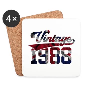 VINTAGE 1988 UK 38TH BIRTHDAY - Coasters (set of 4) - white - Front