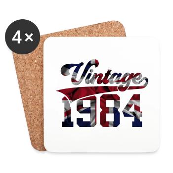 VINTAGE 1984 UK 42ND BIRTHDAY - Coasters (set of 4) - white - Front